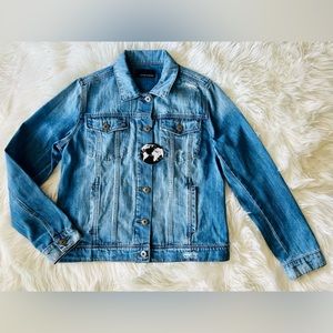 NWT ARTICLES OF SOCIETY DISTRESSED DENIM JEAN JACKET SZ XL CUTE CUTE!!